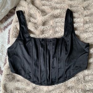 Misguided Black Corset Top
